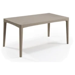 ALLIBERT GIRONA FLAT WAVES Gartentisch 160 x 90 x 74 cm, Cappucino - B-Ware