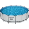 Bestway Frame Pool Steel Pro MAX™, mit Filterpumpe, Ø 457 x 122 cm, rund, hellgrau - B-Ware neuwertig