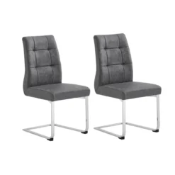 BYLIVING Stuhl »Marlen«, 2 Stück, mit ergonomisch gepolsterter Rückenlehne (Vintage Stoff anthrazit) - B-Ware sehr gut