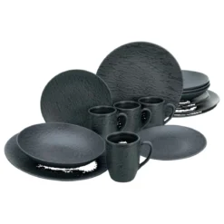 CREATABLE Geschirrset Schiefer Black, 16-teiliges Kombiservice - B-Ware sehr gut