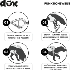 DDOXX Hundegeschirr Nylon, Step-In, Verstellbar, Schwarz, S - B-Ware sehr gut