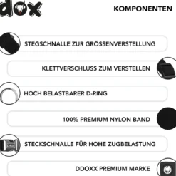 DDOXX Hundegeschirr Nylon, Step-In, Verstellbar, Schwarz, S - B-Ware sehr gut