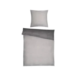Dobnig Biberbettwäsche Kuschel-Traum Uni grau 135 x 200 cm - B-Ware sehr gut