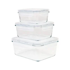 ERNESTO® Glas-Frischhaltedosen, 3-teilig - B-Ware
