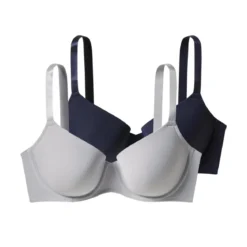 ESMARA Damen Bügel-BHs, 2 Stück, 110D, marineblau/grau - B-Ware neuwertig