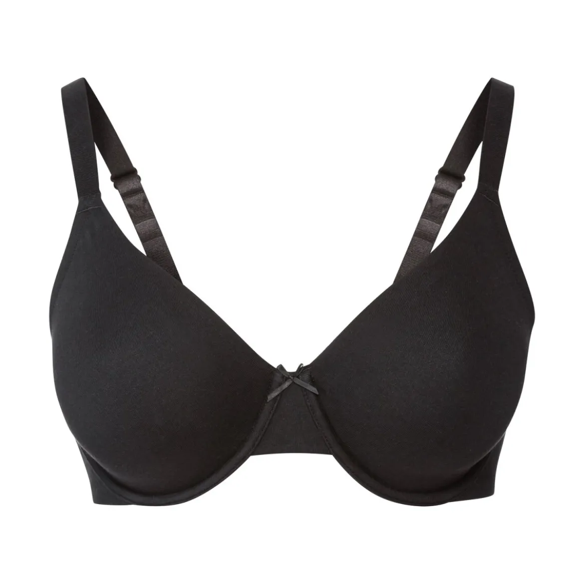 esmara® Damen Bügel-BHs, 2 Stück, mit gemouldeten Cups (schwarz/hellgrau, 90D) - B-Ware neuwertig