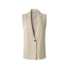 Esmara® Damen Blazer Weste, 44, beige - B-Ware neuwertig