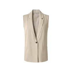 Esmara® Damen Blazer Weste, 44, beige - B-Ware neuwertig