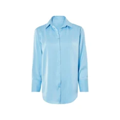 ESMARA® Damen Bluse, in matter Satin-Qualität (Blau, 42) - B-Ware sehr gut