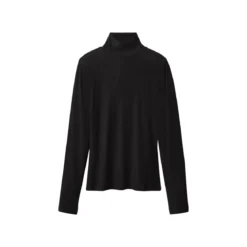 esmara® Damen Gerippte Rollkragenshirts, 2 Stück (schwarz/grau, S(36/38)) - B-Ware neuwertig