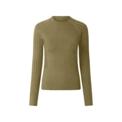 esmara® Damen Gerippter Strickpullover (Olive, XS (32/34)) - B-Ware neuwertig