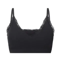 esmara® Damen Geripptes Bustier mit Spitze (Schwarz, S(36/38)) - B-Ware neuwertig