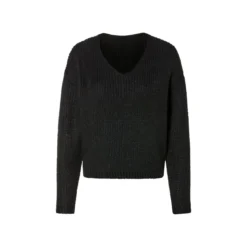 esmara® Damen Grobstrick-Pullover, mit Wollanteil (Schwarz, M(40/42)) - B-Ware neuwertig