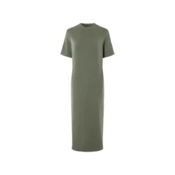 esmara® Damen Kleid, mit Seitenschlitzen (olive, L (44/46)) - B-Ware neuwertig