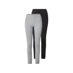esmara® Damen Leggings (Schwarz/Grau, L (44/46)) - B-Ware neuwertig