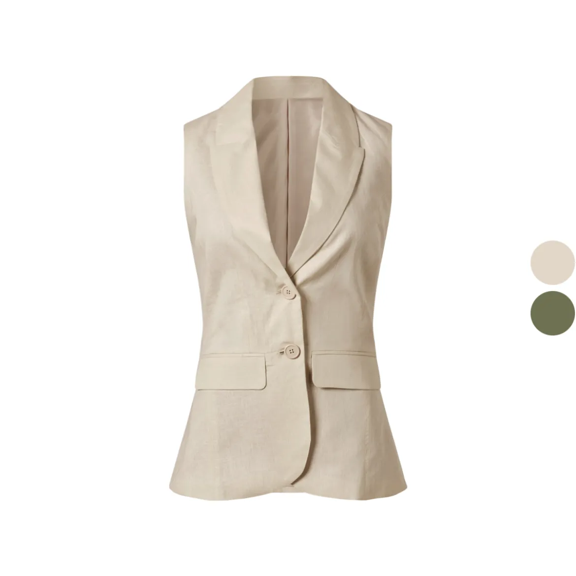 esmara® Damen Leinen-Weste, leicht tailliert - B-Ware