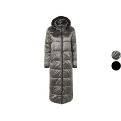 esmara® Damen Maxi-Steppmantel, seitlicher Gehschlitze mit Druckknöpfen - B-Ware