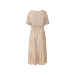 esmara® Damen Midi-Kleid mit Volant (beige, 36) - B-Ware sehr gut