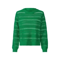 esmara® Damen-Pullover, mit Lochstrick, M, grün - B-Ware neuwertig