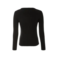 esmara® Damen Strickpullover, mit modischem Cut-Out (Schwarz, S(36/38)) - B-Ware neuwertig