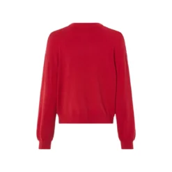 esmara® Damen Strickpullover, mit aufgesetzten Silberperlen (Rot, XS(32/34)) - B-Ware neuwertig