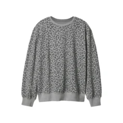 esmara® Damen Sweatpullover / Sweathoodie (Leo/grau, XS(32/34)) - B-Ware neuwertig