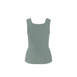 esmara® Damen-Tops, gerippt, 2 Stück, M, grün/grau - B-Ware neuwertig