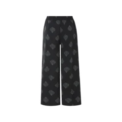 ESMARA® Damen Wide-Leg Hose, modische 7/8-Länge (Muster/schwarz, 42) - B-Ware neuwertig