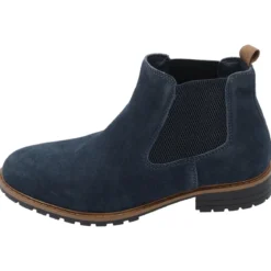 esmara® Herren-Lederstiefeletten, 41, marineblau - B-Ware neuwertig