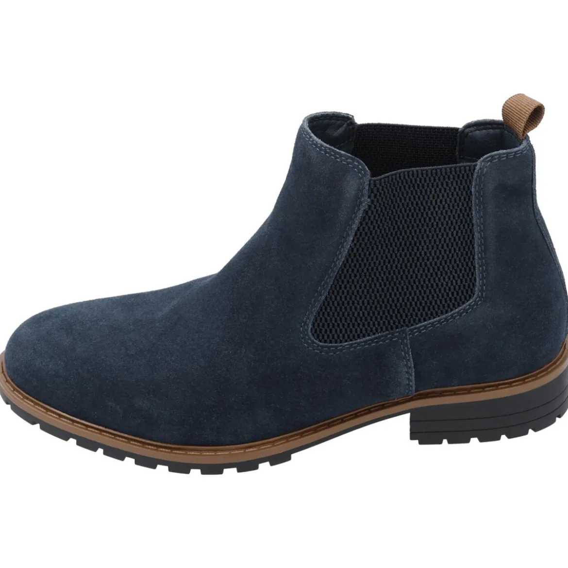 esmara® Herren-Lederstiefeletten, 41, marineblau - B-Ware neuwertig