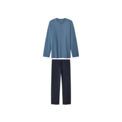 ESMARA MEN Herren Pyjama, XL, blau/navy - B-Ware neuwertig