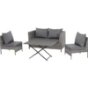 Gardamo Vigo Lounge Set, aus Geflecht Mix, 4-teilig, grau - B-Ware