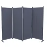 Grasekamp Paravent 4 tlg Raumteiler Grau 220 x 165 Grau - B-Ware sehr gut