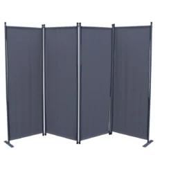 Grasekamp Paravent 4 tlg Raumteiler Grau 220 x 165 Grau - B-Ware sehr gut
