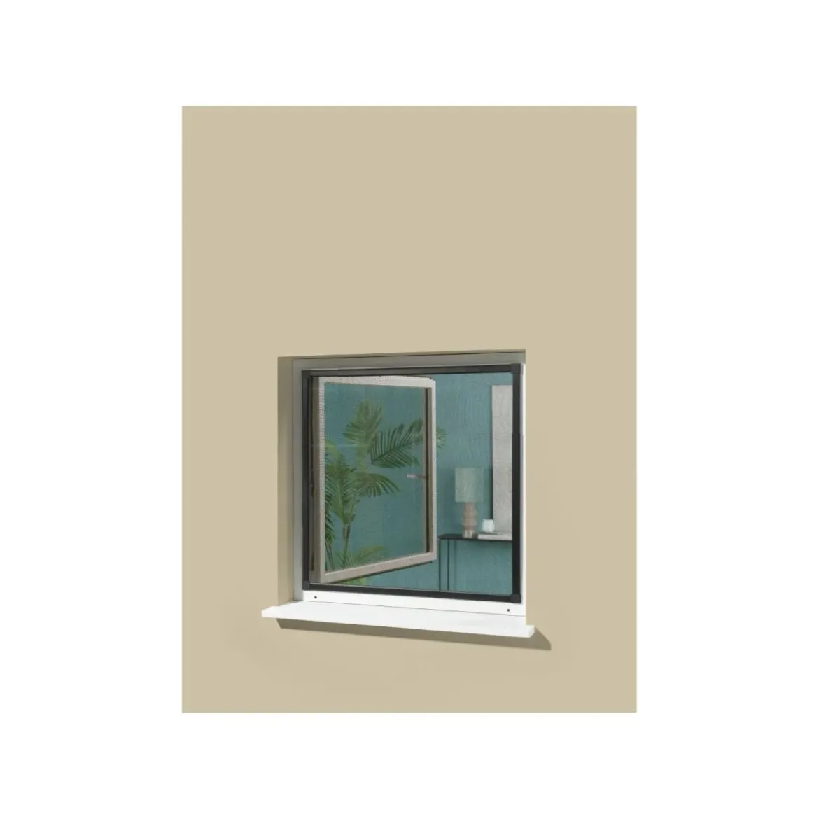 LIVARNO® Alu-Teleskop-Insektenschutzfenster, anthrazit - B-Ware neuwertig