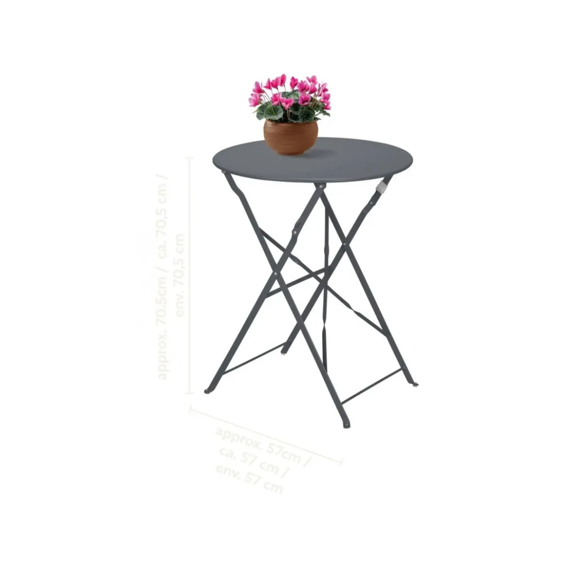 LIVARNO® Bistro-Set, 3-teilig (Anthrazit) - B-Ware sehr gut