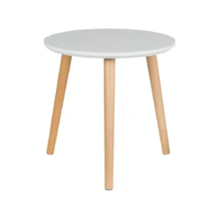 LIVARNO HOME Beistelltisch, aus Massivholz, Ø40cm (Weiß) - B-Ware Transportschaden Kosmetisch