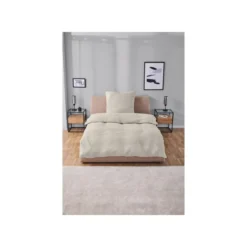LIVARNO home Bettwäsche, aus Musselin, 155 x 220 cm, beige - B-Ware sehr gut