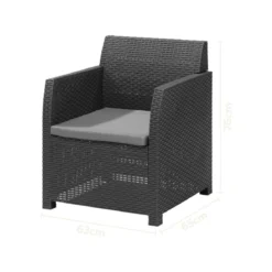 LIVARNO home Loungeset mit Tisch, 4-teilig, Kunststoff, anthrazit - B-Ware sehr gut