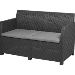 LIVARNO home Loungeset, 4-teilig, Pre Zero, anthrazit/grau - B-Ware sehr gut