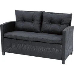 LIVARNO home Lounge-Set, 4-teilig, mit Kissen, anthrazit - B-Ware neuwertig