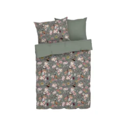 LIVARNO home Mikrofaser-Satin-Bettwäsche, 220 x 240 cm, 70 x 90 cm, Fasan - B-Ware neuwertig