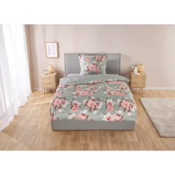 LIVARNO home Mikrofaser-Satin-Bettwäsche, atmungsaktiv, 155 x 220 cm - B-Ware