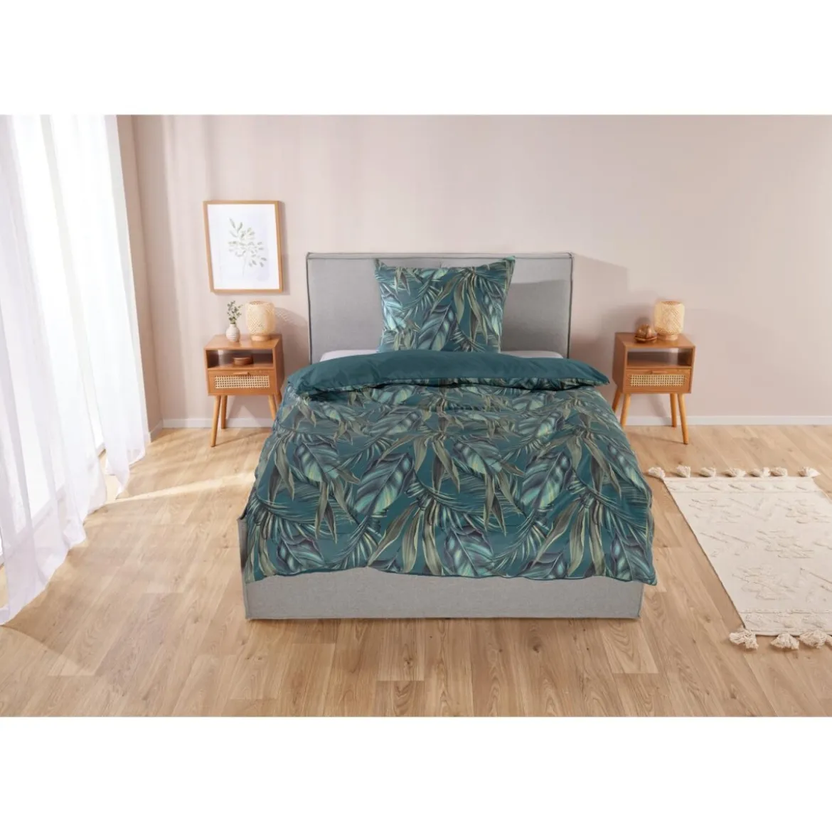LIVARNO home Mikrofaser-Satin-Bettwäsche, atmungsaktiv, 155 x 220 cm - B-Ware