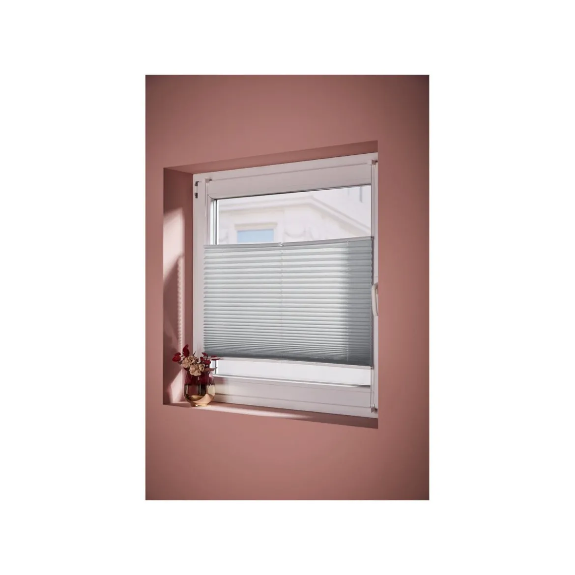 Livarno Home Plissee Rollo für Fenster 70 x 130 cm, weiß - B-Ware sehr gut
