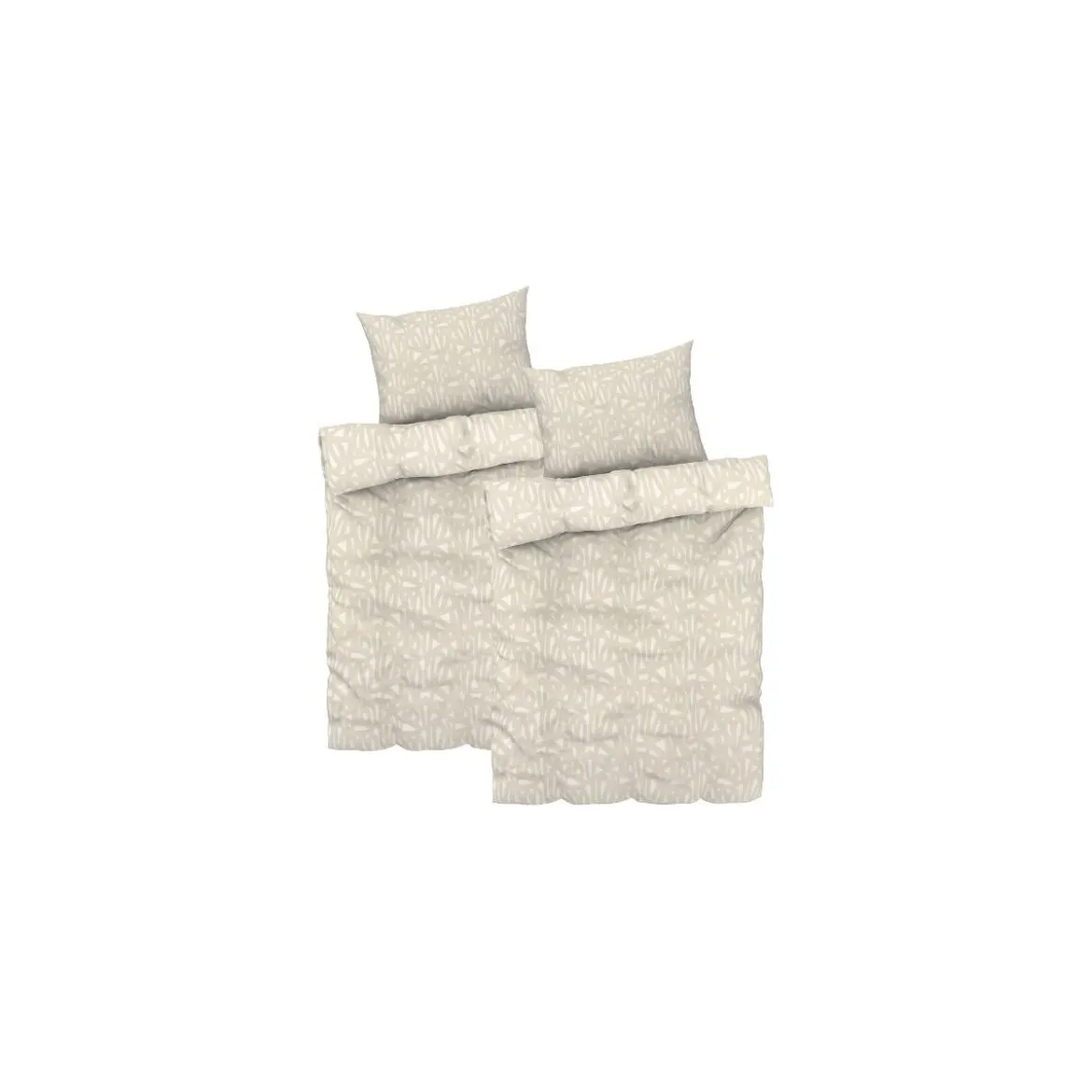 LIVARNO home Renforcé Bettwäsche-Set, 140 x 200 cm, 70 x 90 cm, 4-teilig, gemustert beige - B-Ware sehr gut