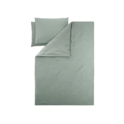 LIVARNO® Luxusiöse Satinbettwäsche, aus Baumwoll-Bambus-Mischung, 240 x 220 cm, grün - B-Ware neuwertig