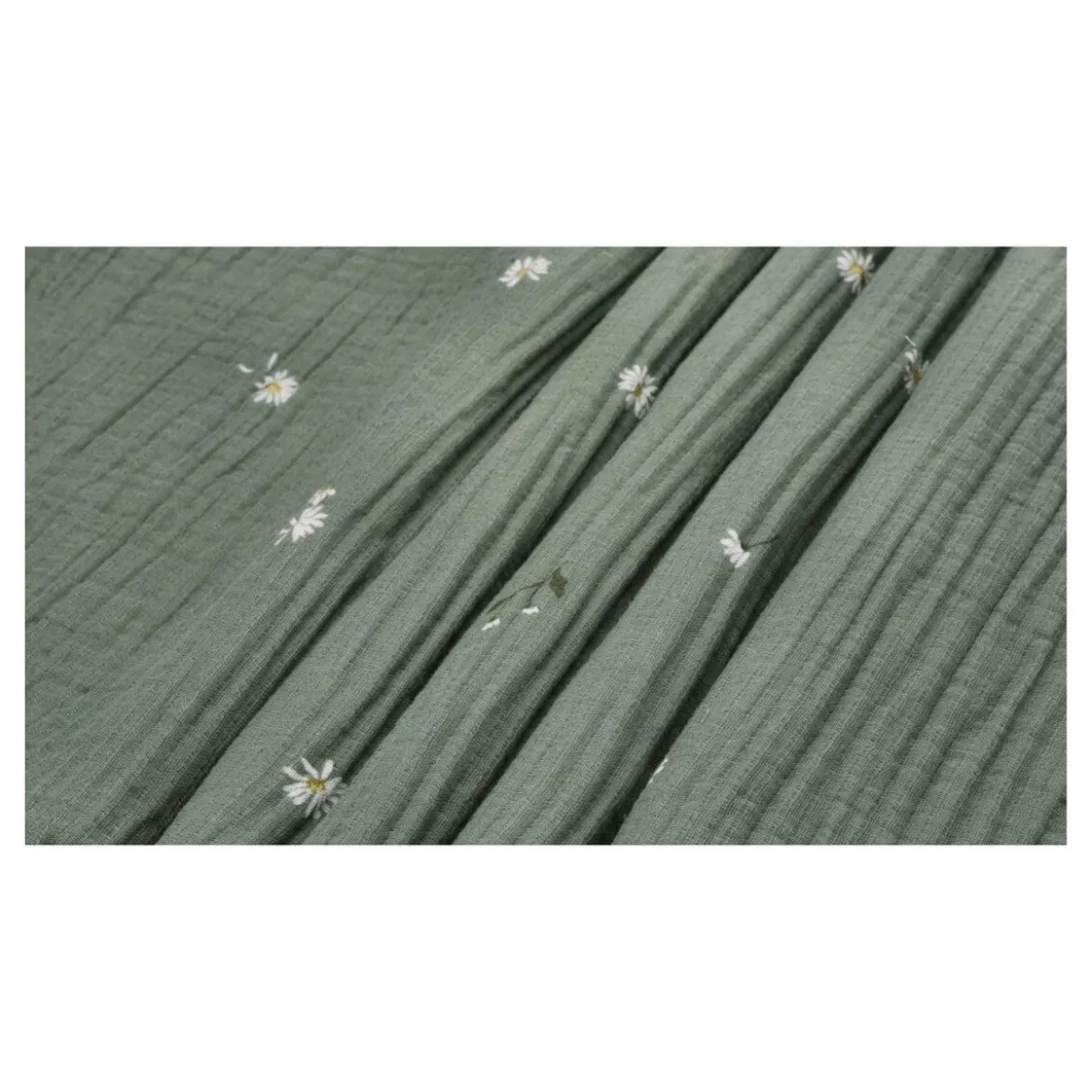 LIVARNO® Musselin-Bettwäsche, 135 x 200 cm, Blumen/grün - B-Ware neuwertig