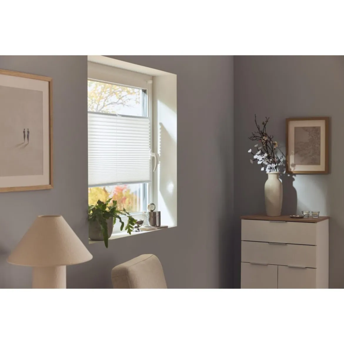 LIVARNO® Plissee Rollo, für Fenster, Montage ohne Bohren, 100 x 130 cm - B-Ware