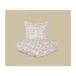 LIVARNO® Satin-Bettwäsche, 135 x 200 cm (Blumen/weiß) - B-Ware neuwertig